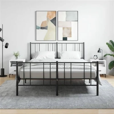 Afbeelding van Nachtkastjes 2 st 40x35x47,5 cm bewerkt hout wit