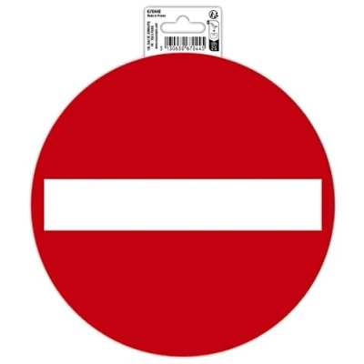 Afbeelding van Exacompta Ref. 67044E 1 ronde lijm pictogram SENS INVERBODEN gemaakt van PVC vinyl behandeld antislip en UV bestendig Glanzende afwerking Diameter: 20 cm Kleur: rood