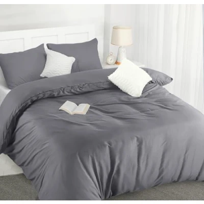 Afbeelding van Utopia Bedding Dekbedovertrek Set Zachte Microvezel 200x200cm met Kussenslopen 50x75cm Beddengoed Grijs