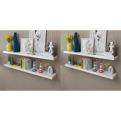 Afbeelding van Wandplanken 4 st 120 cm wit