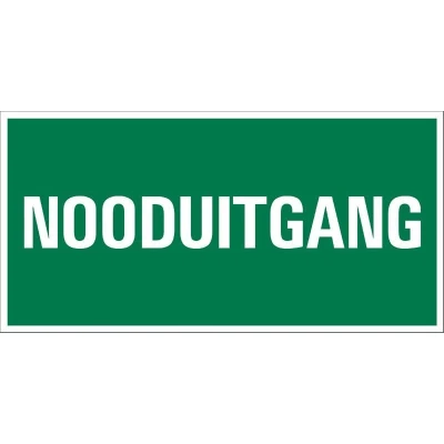 Afbeelding van Bord Nooduitgang 300x150mm rechthoek hard kunststof