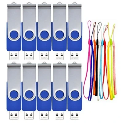 Image de Lot de 10 Clé USB 2.0 16 Go FEBNISCTE Bleu Flash Drive Rotatif Pas Chère pour PC Clefs