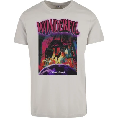 Afbeelding van Mister Tee Wonderful Tshirt print, Heren, Maat: Small, Lightasphalt
