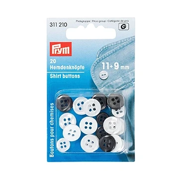Afbeelding van Prym Hemdenknopen 9mm en 11mm Zwart Parelmoer