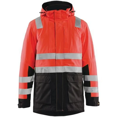 Image de Parka haute visibilité rouge fluorescent/noir