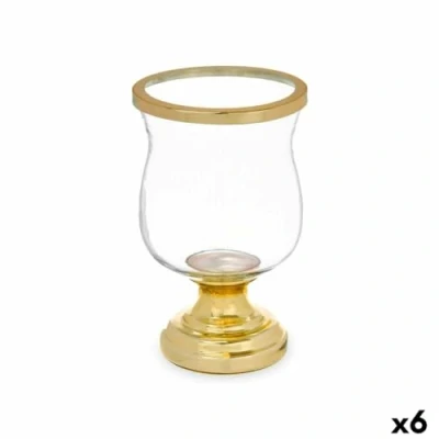 Afbeelding van Kaarshouder Fluitglas Gouden Staal 15,5 x 26 cm (6 Stuks)