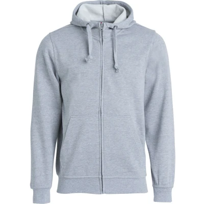 Afbeelding van Basic hoody full zip grijsmelange l