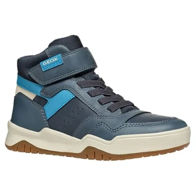 Afbeelding van Geox Perth BOY Sneakers hoog voor kinderen, Maat: 36, Navy/dark red Imitatieleer/ textiel