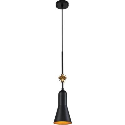 Afbeelding van Elstead Lighting LED Pendelarmatuur Etoile 1X E27 Max 60W Dimbaar Matte Black and Gold Leaf