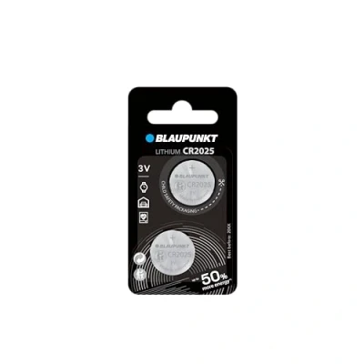 Afbeelding van Blaupunkt Lithium Coin CR2025 knoopcelbatterij in blisterverpakking, 2 stuks