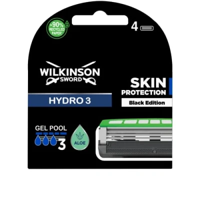 Afbeelding van Wilkinson Sword Hydro 3 Black Edition 4 pack