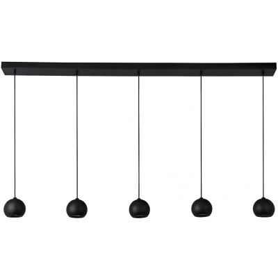 Afbeelding van Eindhoven Hanglamp 5 lichts bolletjes zand zwart Modern Searchlight