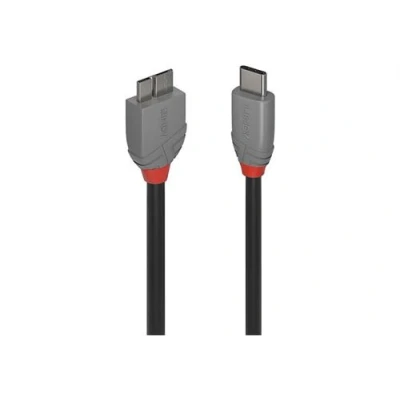 Image de Lindy Anthra Line Câble USB 24 pin C (M) pour Micro de type B 3.2 Gen 1 m rond bi directionnel noir