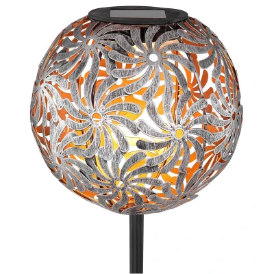 Afbeelding van LED solarlamp 33632 met metalen bol, zilver