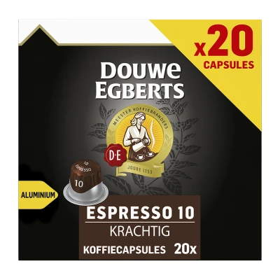 Afbeelding van Douwe Egberts Espresso Koffiecups Krachtig UTZ 104G 20 stuks