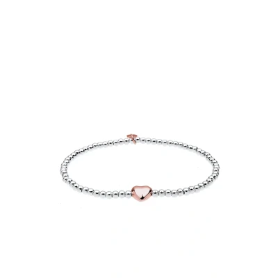 Afbeelding van Elli HERZ Liebe Kugeln Armband, Dames, Maat: 18, Silber
