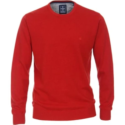 Afbeelding van Redmond heren trui katoen O hals rood Maat: 6XL