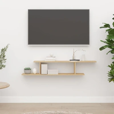 Afbeelding van Tv wandschap 125x18x23 cm spaanplaat sonoma eikenkleurig