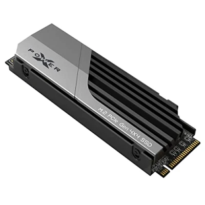 Afbeelding van Silicon Power XS70 SP04KGBP44XS7005 SSD harde schijf met koellichaam, compatibel Playstation 5, Nvme PCIe Gen4 M.2 2280, interne game, R/W tot 7200/6.800 MB/s 4 TB