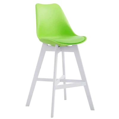 Afbeelding van Barkruk Narvik Kunststof Wit Frame Groen