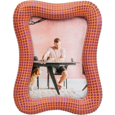 Afbeelding van Kare Wavy design fotolijst handbeschilderd uniek mogelijk wandmontage modern A5 formaat cadeau idee 23 x 18 2 cm (h b d)