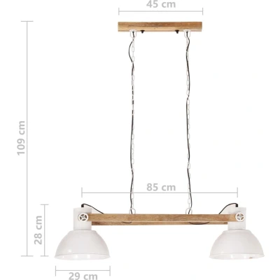 Afbeelding van Hanglamp industrieel 25 W E27 109 cm wit