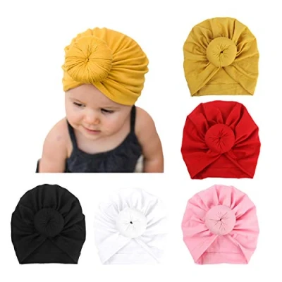 Afbeelding van DRESHOW Hoofdbandmutsen voor pasgeborenen, tulbandmutsjes, strikken, schattig vlinders, elastisch, kinderen, baby&#039;s, meisjes, jongens, 5 stuks