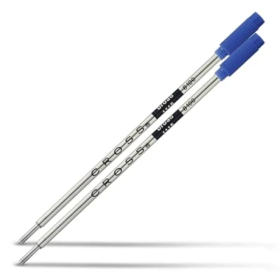 Image de Cross 8100 2 Lot de recharges d&#039;encre d&#039;archivage standard d&#039;origine pour stylos à bille, pointe large, convient la plupart des bleu