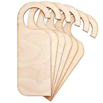 Afbeelding van Creative Deco 10 x Houten Deurhangers 20 6 8 cm Kunst Decoupage DIY Schilderen