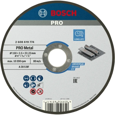 Afbeelding van Bosch Accessories Standard for Metal 2608619774 Doorslijpschijf recht 150 mm 1 stuk(s) Metaal