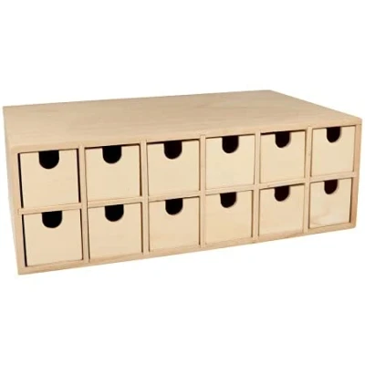 Afbeelding van Houten Adventskalender 33,5x11,5x20,5 cm Artemio