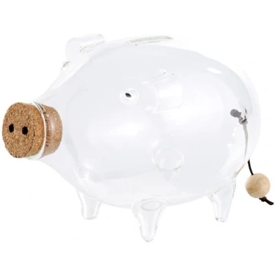 Image de Cochon tirelire en verre