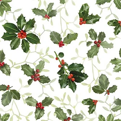 Afbeelding van Servetten Ilex Maretak Winter Kerstmis Tafeldecoratie Decoupage Servetechniek 33 x cm 20 stuks