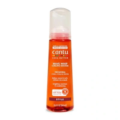Image de Cantu Mousse Coiffante Wave Whip Définition des Boucles Naturelles Anti Frisottis et Nourrissant Sans Sulfates, Silicones, Parabènes Cheveux Ondulés Bouclés 248 ml