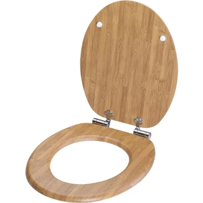 Afbeelding van Casaria Wc bril met Deksel Sluitingsmechanisme Toiletzitting MDF Bamboe