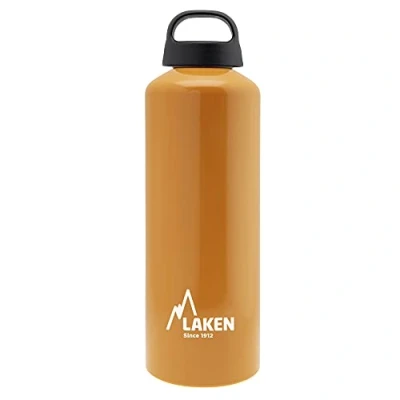 Afbeelding van Laken Classic aluminium drinkfles, brede opening, schroefdeksel met polsband, BPA vrij, 1 liter, oranje