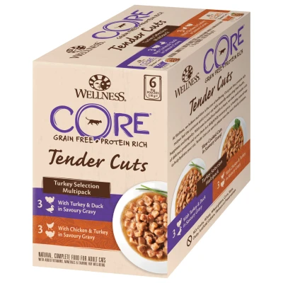 Afbeelding van Wellness Core Tender Cuts Turkey Selection Kattenvoer Kalkoen 6x85 g