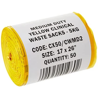 Afbeelding van Hanfare CX50/CWMD2 Klinische afvalzakken, maat M, geel, 50 stuks