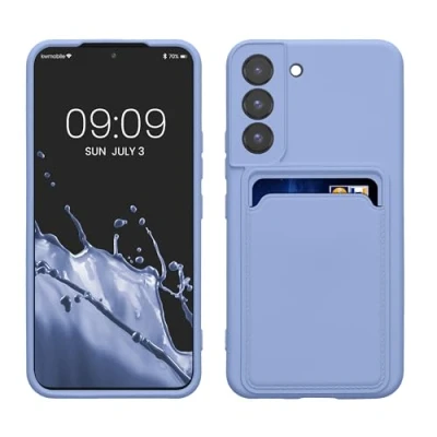 Afbeelding van kwmobile telefoonhoesje geschikt voor Samsung Galaxy S22 Hoesje met pasjeshouder TPU case in lavendel