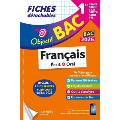 Image de Objectif BAC 2026 Fiches détachables Français 1res STMG STI2D ST2S STL STD2A STHR