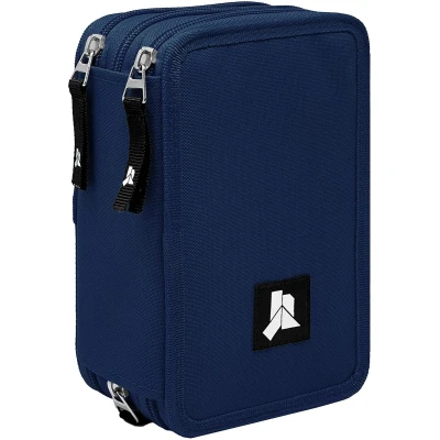 Afbeelding van Julian Ross Pennenetui, drievoudig, gevuld, 44 schoolaccessoires, 20 cm (marineblauw)