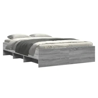 Afbeelding van vidaXL Bedframe bewerkt hout grijs sonoma eikenkleurig 120x190 cm