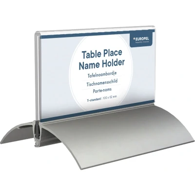 Afbeelding van Tafelnaambord Europel 52x100mm acryl aluminium 2st