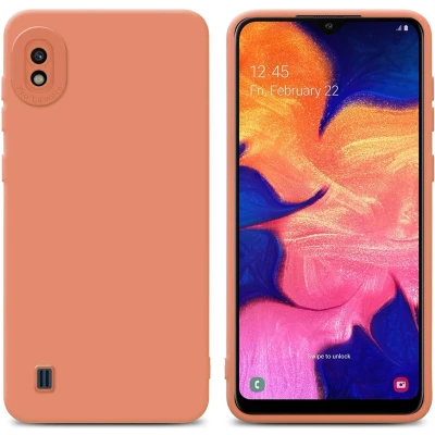 Afbeelding van Cadorabo Hoesje geschikt voor Samsung Galaxy A10 in Fluid LICHT ORANJE Beschermhoes gemaakt van flexibel TPU silicone Cover Case