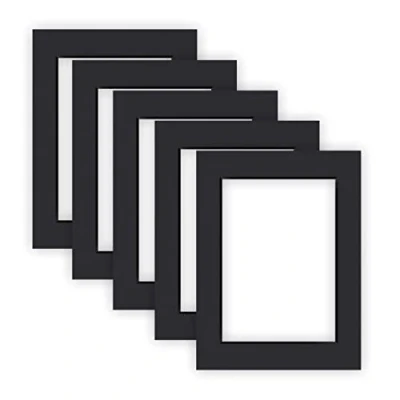 Afbeelding van nielsen Opbergmap karton 1,5 mm set van 5 stuks buitenformaat 30 x 40 cm voor beeldformaat 20,5 29,5 (DIN A4) zwart glad oppervlak