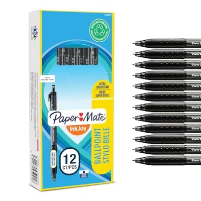 Afbeelding van Paper Mate Inkjoy Balpen 300RT zwart medium 12 stuks