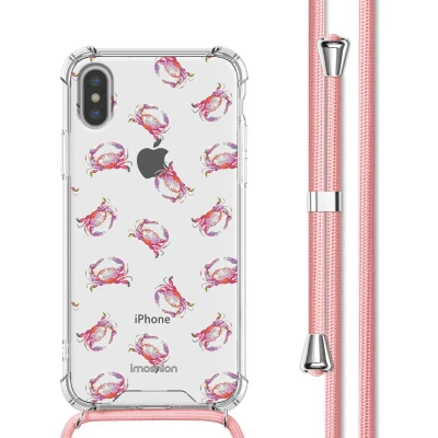 Afbeelding van imoshion Design hoesje met koord voor de iPhone X / Xs Crab Watercolor