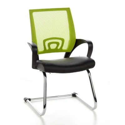 Afbeelding van hjh office Visto Net V Bureaustoel Vergaderstoel Netstof Zwart / groen chroom
