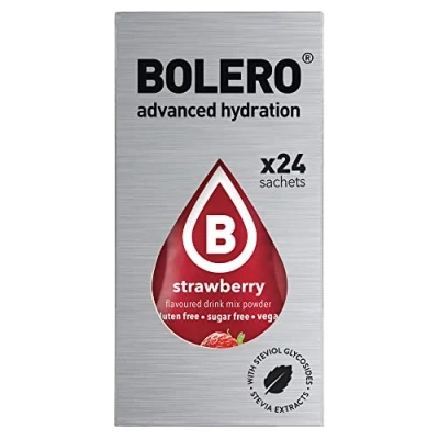 Afbeelding van Bolero BANANA &amp; STRAWBERRY drank 24 zakjes 3 g sticks fruit bereid oplosbaar poeder voor verse in water product, 72 gram gezoet met stevia