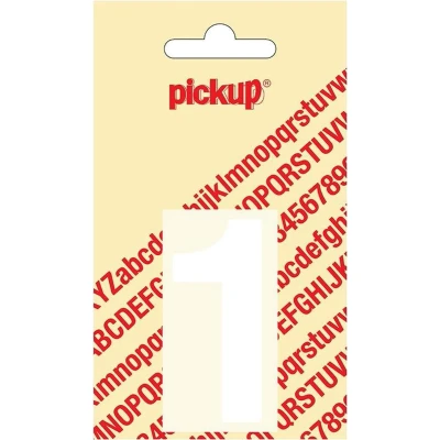 Afbeelding van Plakcijfer Helvetica 60 mm wit 1